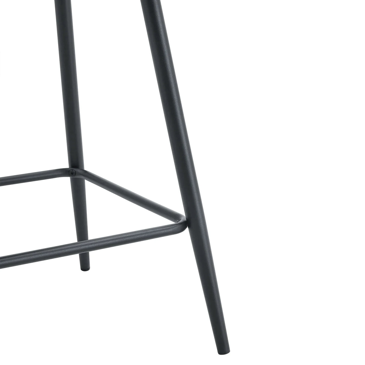 Counter Stool Set Faux Leather Tufted Cushions Black - Furniture Home Direct