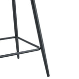 Counter Stool Set Faux Leather Tufted Cushions Black - Furniture Home Direct