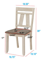 Dining Set Extendable Table with 6 Upholstered Chairs Cream - Furniture Home Direct