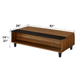 Avala - Coffee Table With Lift Top - Walnut / Black - Furniture Home Direct