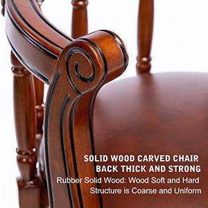 Swivel Cow Top Leather Wooden Bar Stool, 360 Degree Swivel Bar Height Chair With Backs For Home Kitchen Counter - Furniture Home Direct