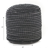 River - Handcrafted Cylindrical Pouf Water Resistant Fabric - Furniture Home Direct