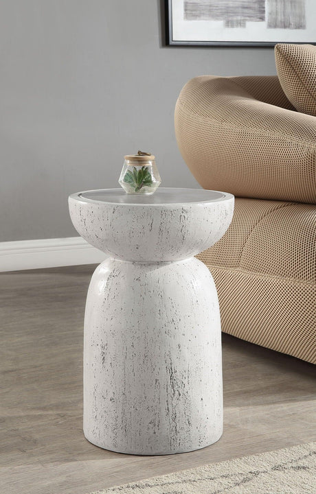 Dylana - Natural Fiber Concrete Accent Table - Gray - Furniture Home Direct