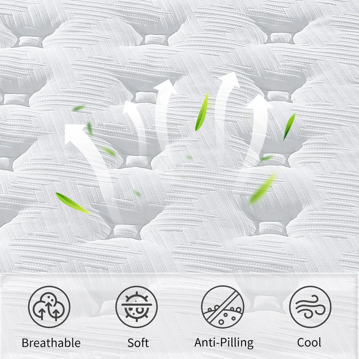 12" Hybrid Mattress Individual Pocket Spring, 7 Zoned Memory Foam - Furniture Home Direct