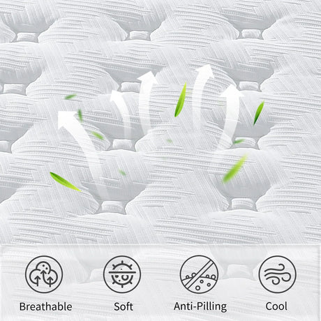 12" Hybrid Mattress Individual Pocket Spring, 7 Zoned Memory Foam - Furniture Home Direct