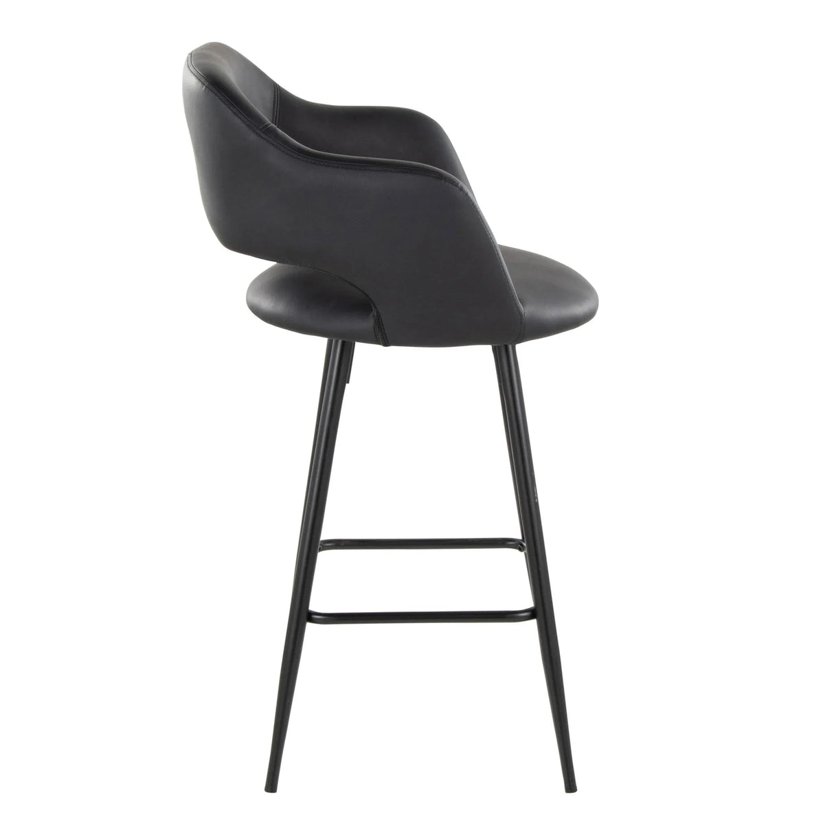 Margarite - Contemporary Fixed Height Counter Stool With Square Footrest (Set of 2) - Furniture Home Direct