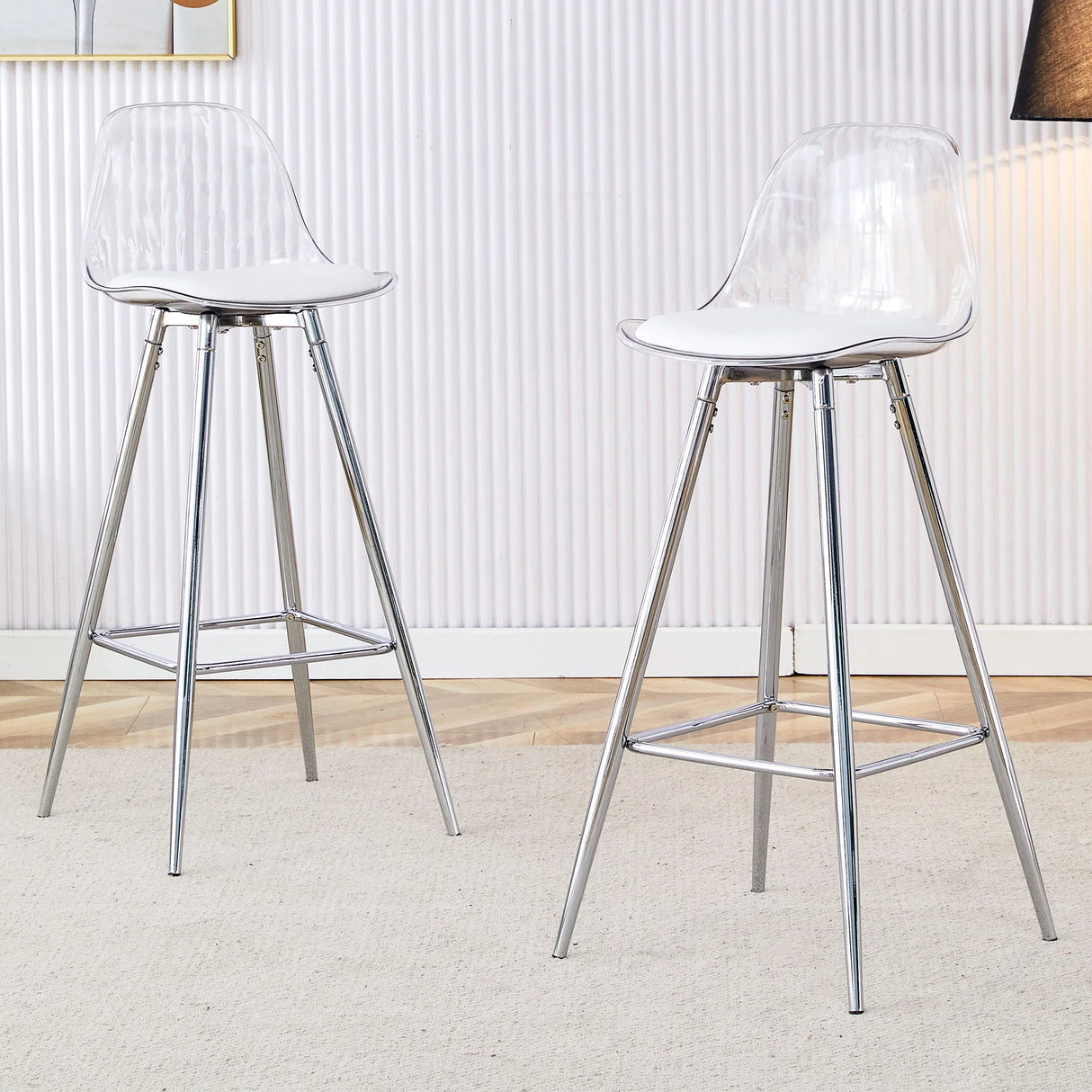 Stylish Upholstered Bar Chairs With Metal Leg - Furniture Home Direct