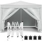 10'X10' Folding Canopy With 4 Removable Sidewalls Outdoor Event Shelter UPF 50+ Gazebo Portable Tents For Parties Beach Camping Wedding Ez Pop Up Canopy 4 Pieces Weight Bag + Carry Bag - Furniture Home Direct
