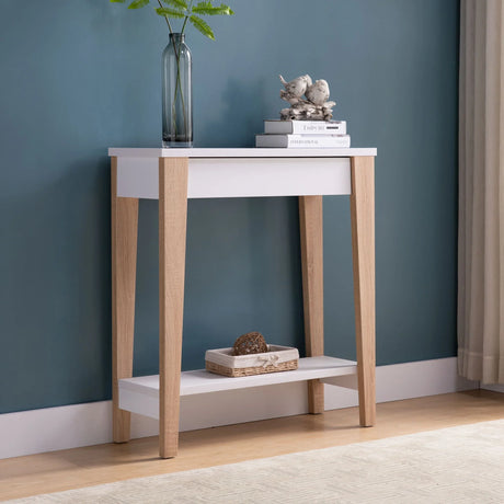 Modern Two Toned Console With Two Shelves - Furniture Home Direct