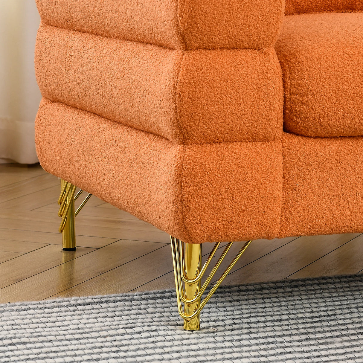 2 PC Living Room Set ( 2 Sofas) - Orange - Furniture Home Direct