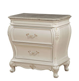 Chantelle - Nightstand With Granite Top - White - Furniture Home Direct