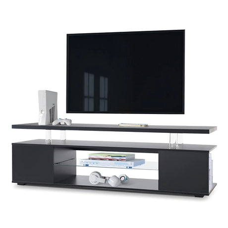 TV Stant With LED And Large Side Cabinet - Furniture Home Direct