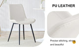 Set Of 6 White Faux Leather Dining Chairs - Furniture Home Direct
