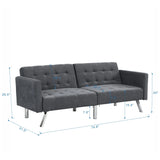 Futon Sofa Bed Convertible Folding Lounge Couch, Armrests - Furniture Home Direct