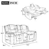 2 Seater Home Theater Recliner Manual Recliner Chair With A Storage Box And Two Cup Holders For Living Room - Furniture Home Direct