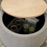 Round Storage Coffee Table - Grey - Furniture Home Direct