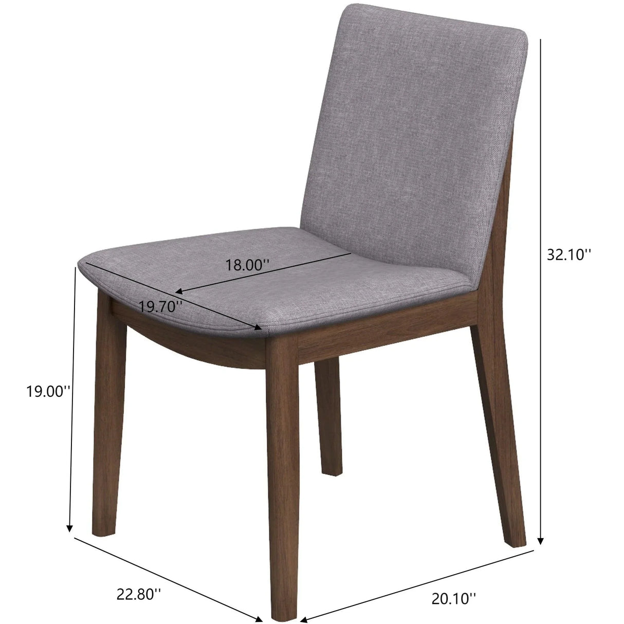 Laura - Mid-Century Modern Solid Wood Dining Chair (Set of 2) - Furniture Home Direct