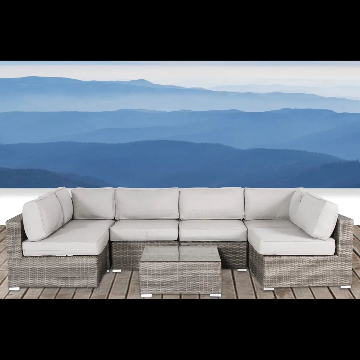 Seating Set With Cushions Handcrafted Wicker Design - Furniture Home Direct