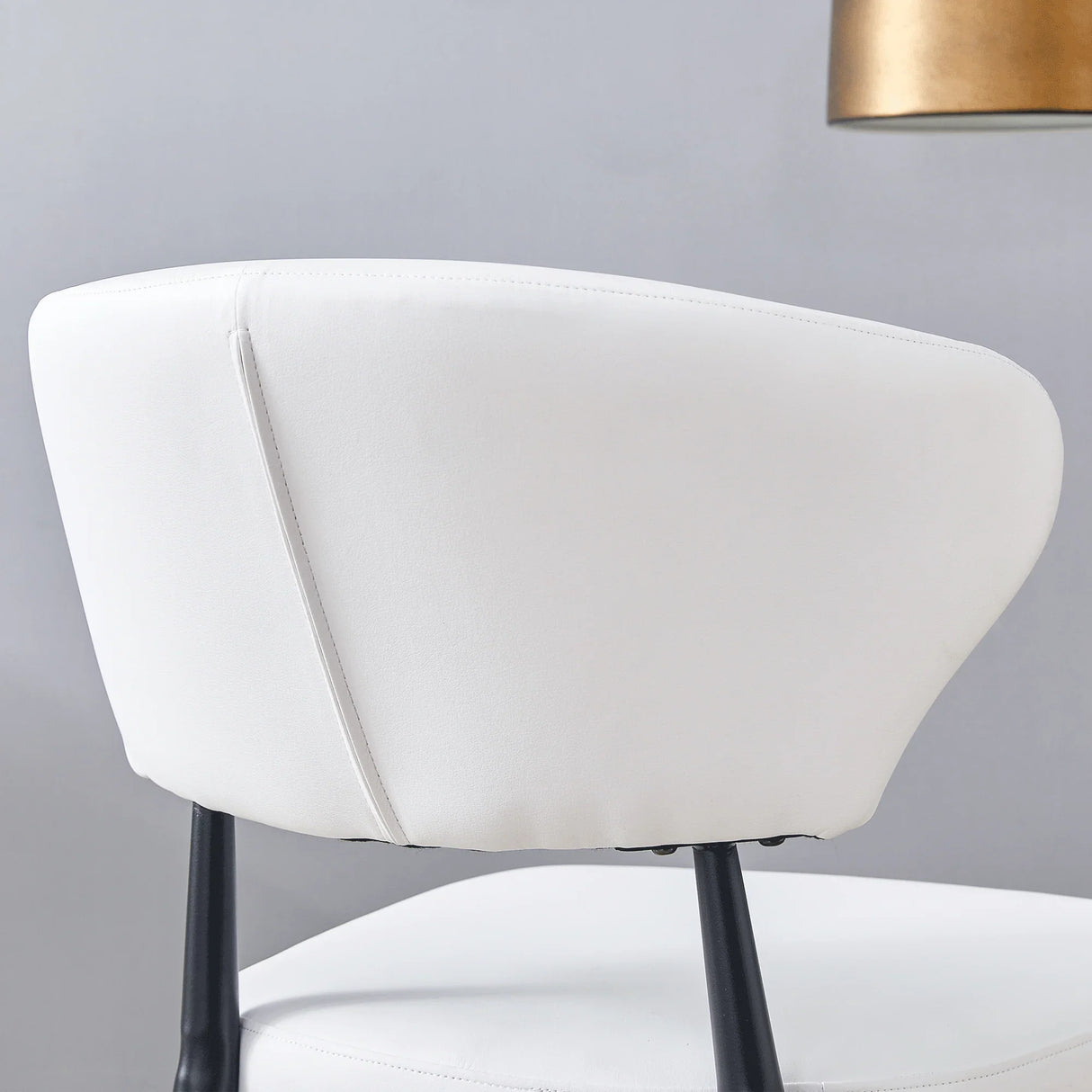 Dining Chairs Set Of 4 Modern Upholstered Metal Legs White - Furniture Home Direct
