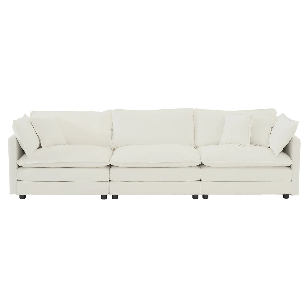3 Piece Extra Deep Seat Living Room Set with Sofa, Love Seat and Chair - White - Furniture Home Direct