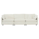 3 Piece Extra Deep Seat Living Room Set with Sofa, Love Seat and Chair - White - Furniture Home Direct