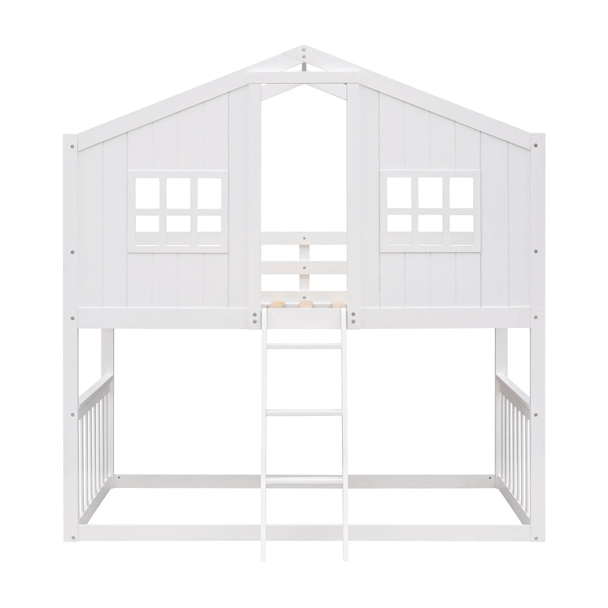 House Bunk Bed With Ladder, Wood Bed - Furniture Home Direct