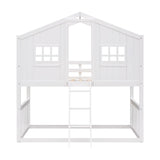House Bunk Bed With Ladder, Wood Bed - Furniture Home Direct