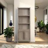 Cypress Lane - Bookcase Pier Cabinet - White Oak - Furniture Home Direct