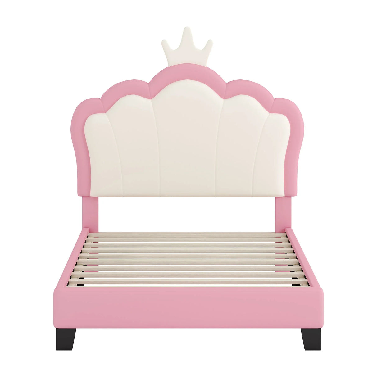 Upholstered Princess Platform Bed With Crown Headboard - Furniture Home Direct