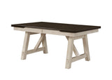 Dining Set Extendable Table with 6 Upholstered Chairs Cream - Furniture Home Direct