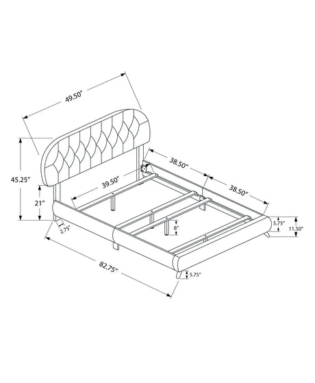 Bed Upholstered Leather Look - Furniture Home Direct