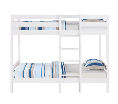 Esin - Twin Twin Bunk Bed - White - Furniture Home Direct