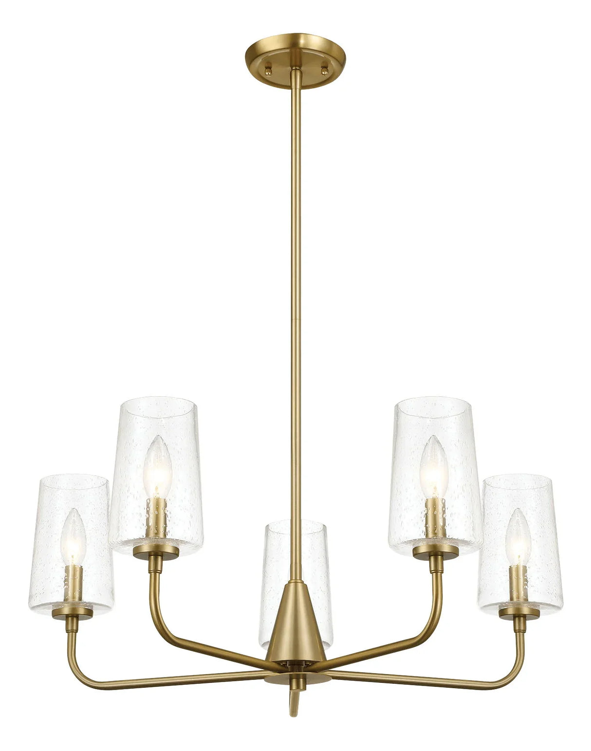 Dazzle - 5 Lights Chandelier With Clear Seeded Satin - Antique Brass / Clear / Gold - Furniture Home Direct