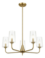 Dazzle - 5 Lights Chandelier With Clear Seeded Satin - Antique Brass / Clear / Gold - Furniture Home Direct