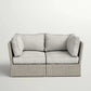 Modern Patio Wicker Loveseat With Cushions - Furniture Home Direct