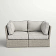 Modern Patio Wicker Loveseat With Cushions - Furniture Home Direct