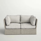 Modern Patio Wicker Loveseat With Cushions - Furniture Home Direct