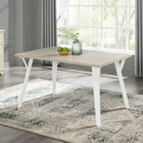 Roundhill - 5 Piece Dining Set, Dining Table With 4 Windsor Chairs - Brown / Antique White - Furniture Home Direct
