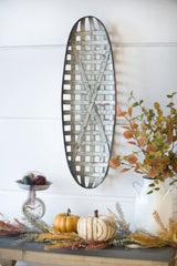 Metal Wall Art With Grid Pattern - Silver - Furniture Home Direct