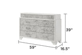 Queen Bed With Storage Drawers Modern Marble Finish White - Furniture Home Direct