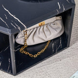 Coffee Table Hexagonal Textured Marble Look Accent Black - Furniture Home Direct