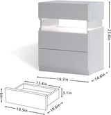 LED Nightstands, 3 Drawer For Bedroom - Furniture Home Direct
