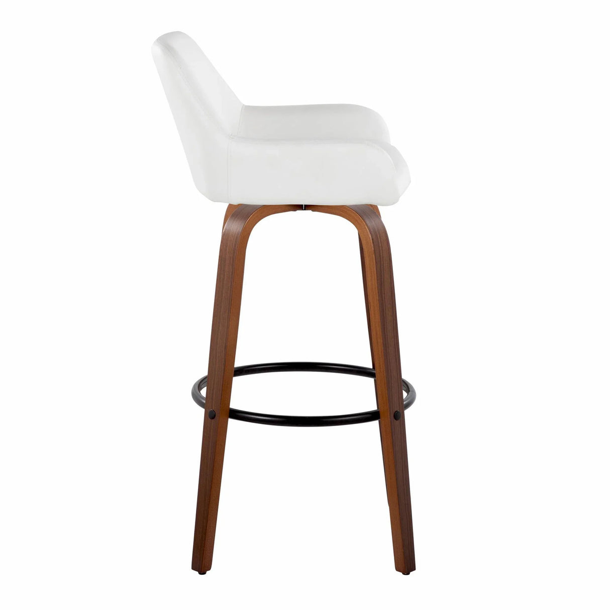 Daniella - Contemporary Fixed Height, Barstool & Swivel And Round Footrest (Set of 2) - Furniture Home Direct