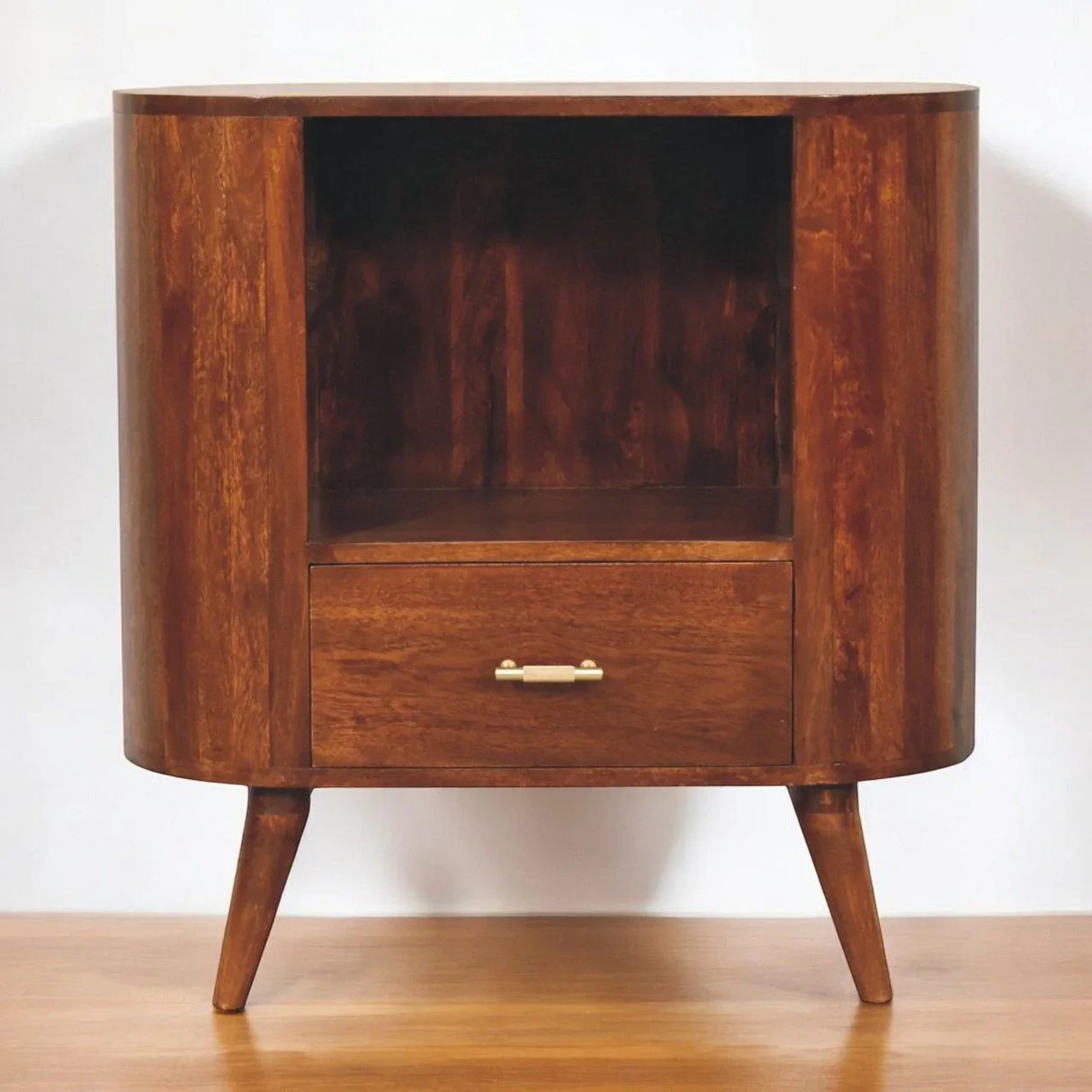 Cortez - T Bar Open Slot Cabinet - Dark Brown - Furniture Home Direct