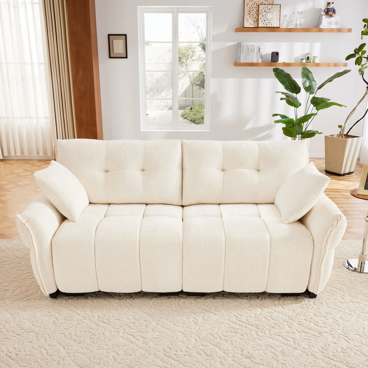 Modern Sofa & Pillows, Textured Cover, High Rebound Cushions - Furniture Home Direct