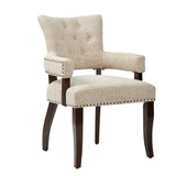 Brooklyn - Dining Arm Chair With Button Tufted Back (Set of 2) - Cream - Furniture Home Direct