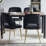 Velvet Dining Chairs With Metal Legs And Hollow Back Upholstered Dining Chairs - Furniture Home Direct
