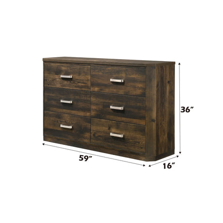 Elettra - Rustic Dresser - Walnut - Furniture Home Direct