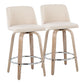 Toriano - Contemporary Fixed Height Counter Stool With Swivel & Round Footrest Modern Design (Set of 2) - Furniture Home Direct