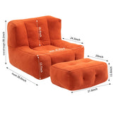 Modern Indoor Fluffy Bean Bag Chair With Memory Foam And Ottoman, Super Soft - Furniture Home Direct